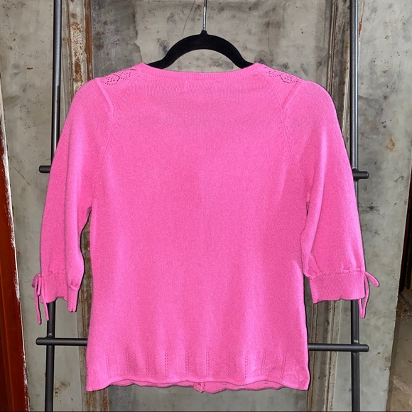 Nanette Lepore Pink Cashmere Cardigan Sweater - Picture 3 of 8